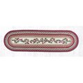 Capitol Importing Co 13 x 36 in Cranberries Printed Oval Patch Runner 64390C